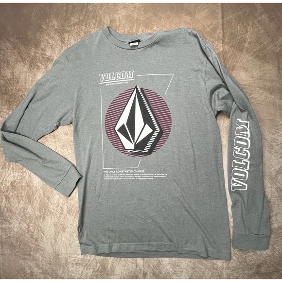 Volcom Other - Medium Grey Volcom Long Sleeve T-shirt Volcom Logo Down One-sleeve Size L